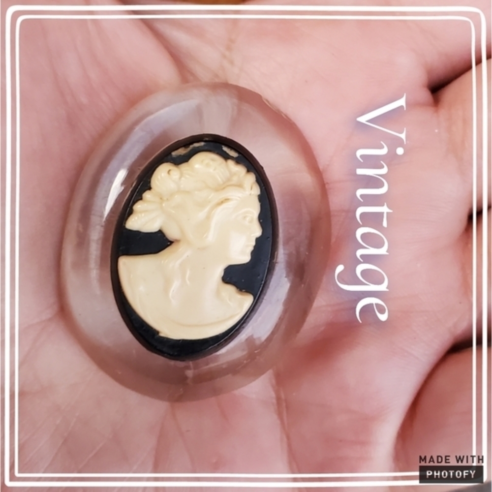 Vintage‎ Lucite cameo brooch